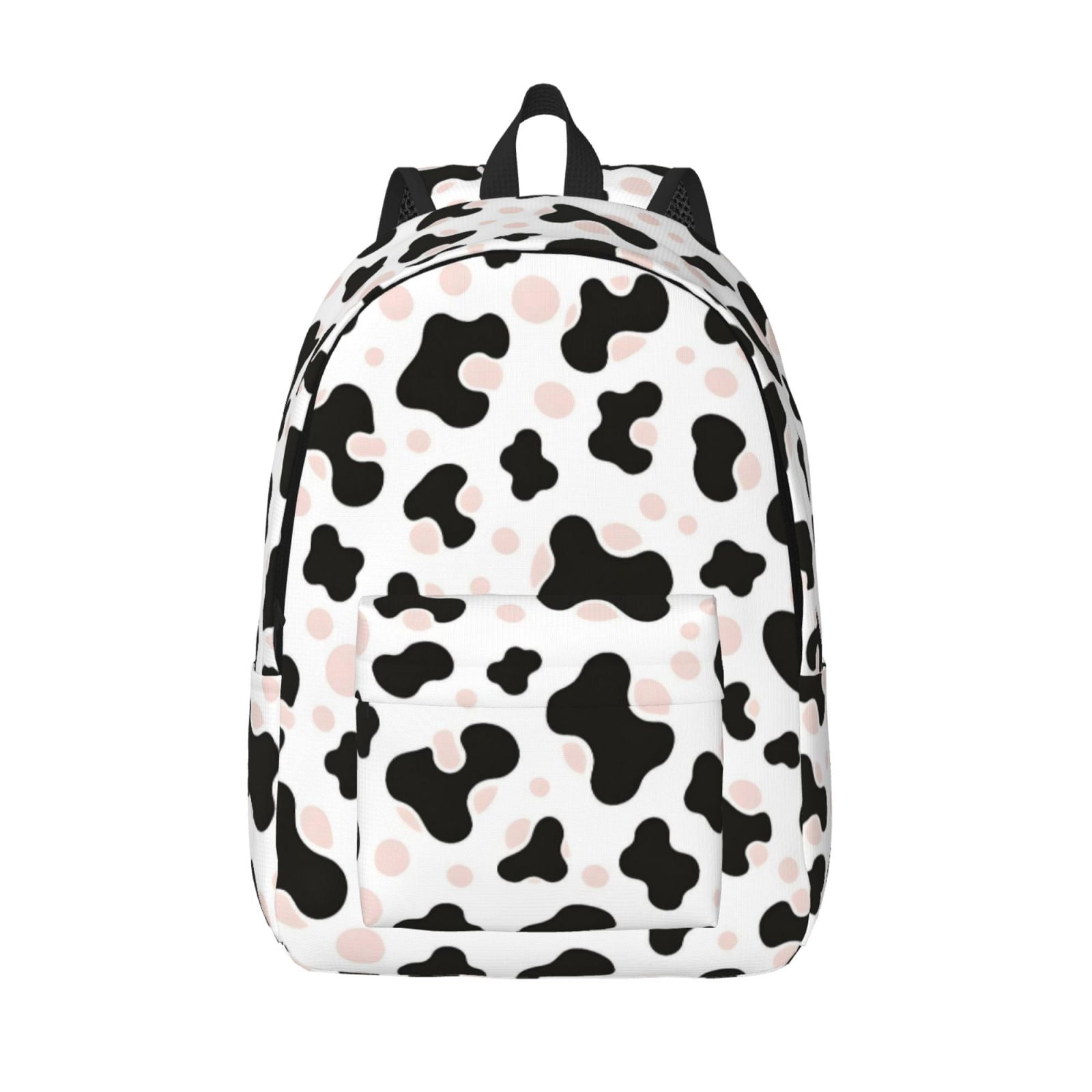 Casual Canvas Backpack Without Interlayer Large Capacity Stick Bag Design For Outdoor Shopping Office Outdoor Sports Simple Cow-Print Pattern1_1 Medium