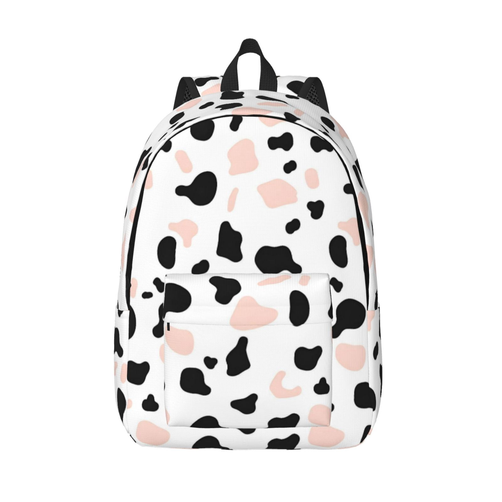 Casual Canvas Backpack Without Interlayer Large Capacity Stick Bag Design For Outdoor Shopping Office Outdoor Sports Simple Cow-Print Pattern1_2 Medium