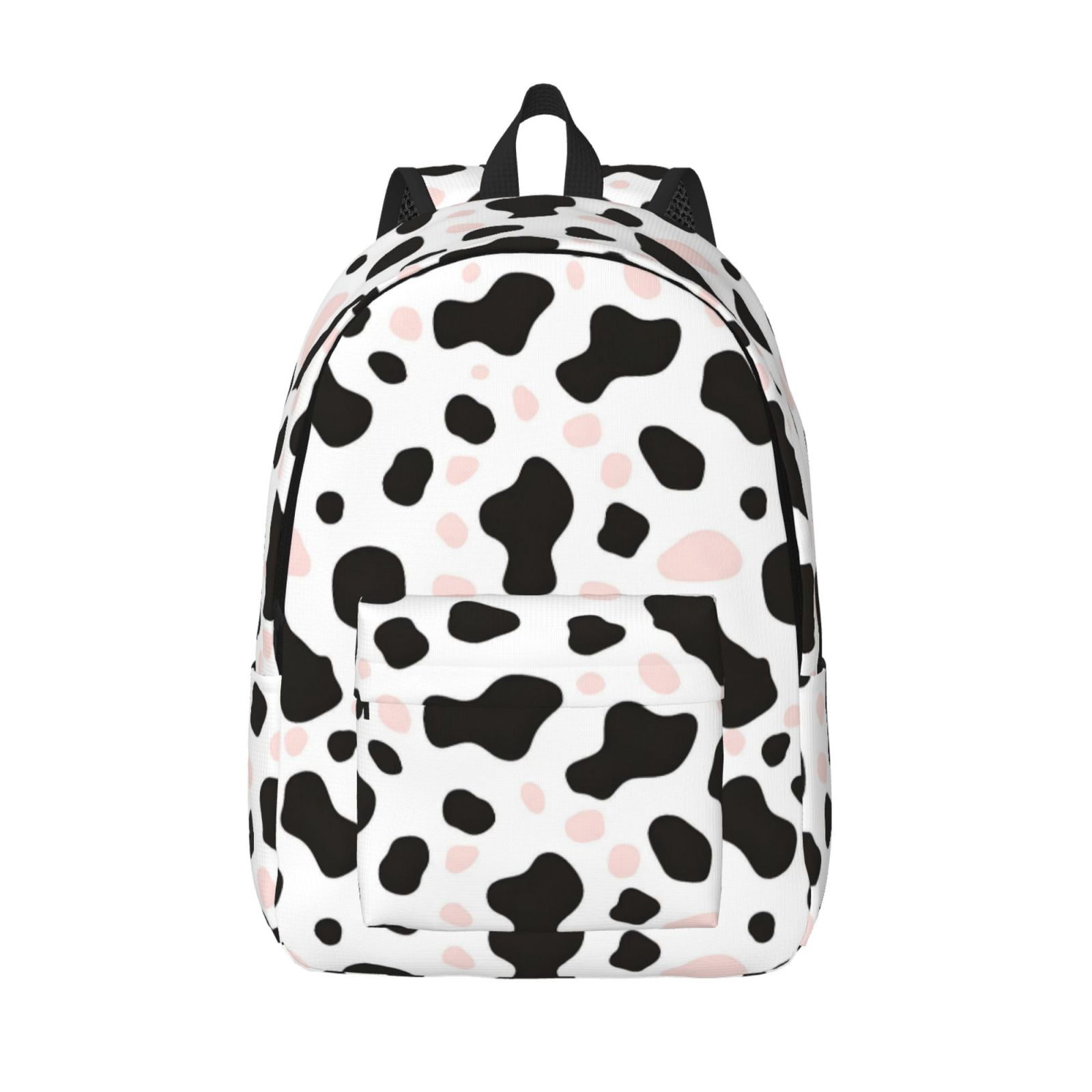 Casual Canvas Backpack Without Interlayer Large Capacity Stick Bag Design For Outdoor Shopping Office Outdoor Sports Simple Cow-Print Pattern1_3 Medium