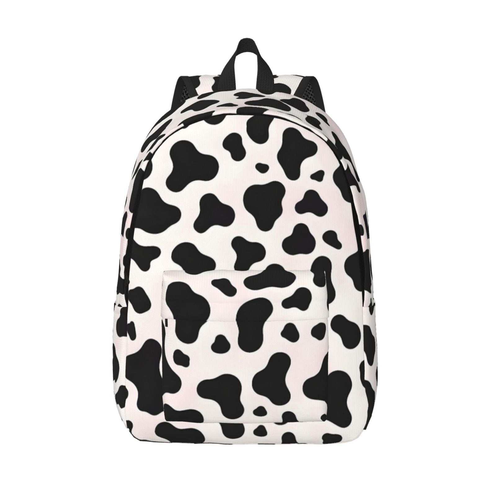 Casual Canvas Backpack Without Interlayer Large Capacity Stick Bag Design For Outdoor Shopping Office Outdoor Sports Simple Cow-Print Pattern1_4 Medium