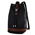 thumbnail image 1 of Casual Canvas Bag Drawstring Bucket Backpack Multifunctional Large Capacity Basketball Backpack Fashion,Coffee color, 1 of 2
