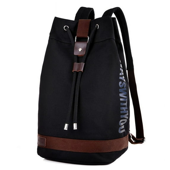 Casual Canvas Bag Drawstring Bucket Backpack Multifunctional Large Capacity Basketball Backpack Fashion,Khaki