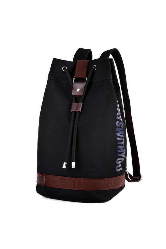 Casual Canvas Bag Drawstring Bucket Backpack Multifunctional Large Capacity Basketball Backpack Fashion,Khaki