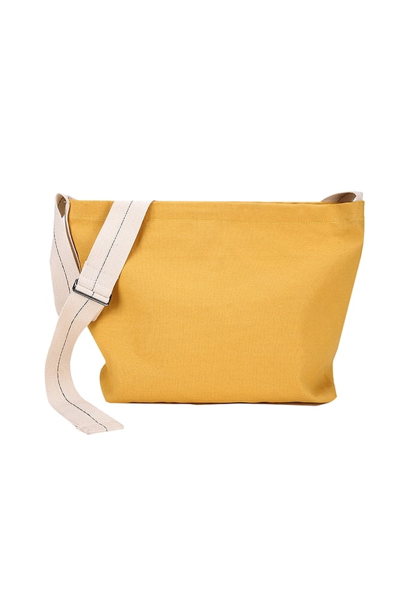 Casual Canvas Crossbody Bag Fashion Canvas Bag Portable Canvas Bag Stylish Shoulder Bag Yellow