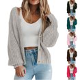 thumbnail image 1 of Casual Cardigans for Women Solid Color Long Sleeve Button Sweater Tops for Daily Wear, 1 of 6