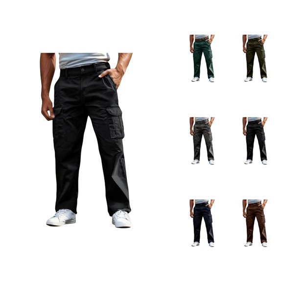 Casual Cargo Pants for Men 2025 Comfortable Loose Fit Stretch Durable Work Pants with Pockets Mens Trousers