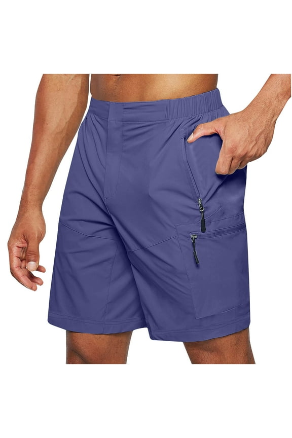 Casual Cargo Slim-Fit Shorts for Men Outdoor Hiking Combat Workout Gym Shorts Multi Pockets Combat Athletic Shorts with Zippers