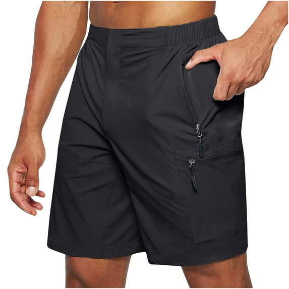 Casual Cargo Slim-Fit Shorts for Men Outdoor Hiking Combat Workout Gym Shorts Multi Pockets Combat Athletic Shorts with Zippers