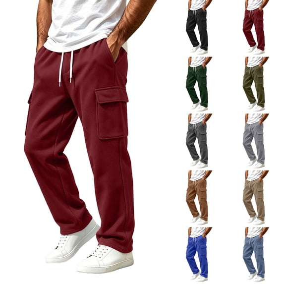 Casual Cargo Sweatpants for Men Zaewscy Men's Cargo Pants Wine XL