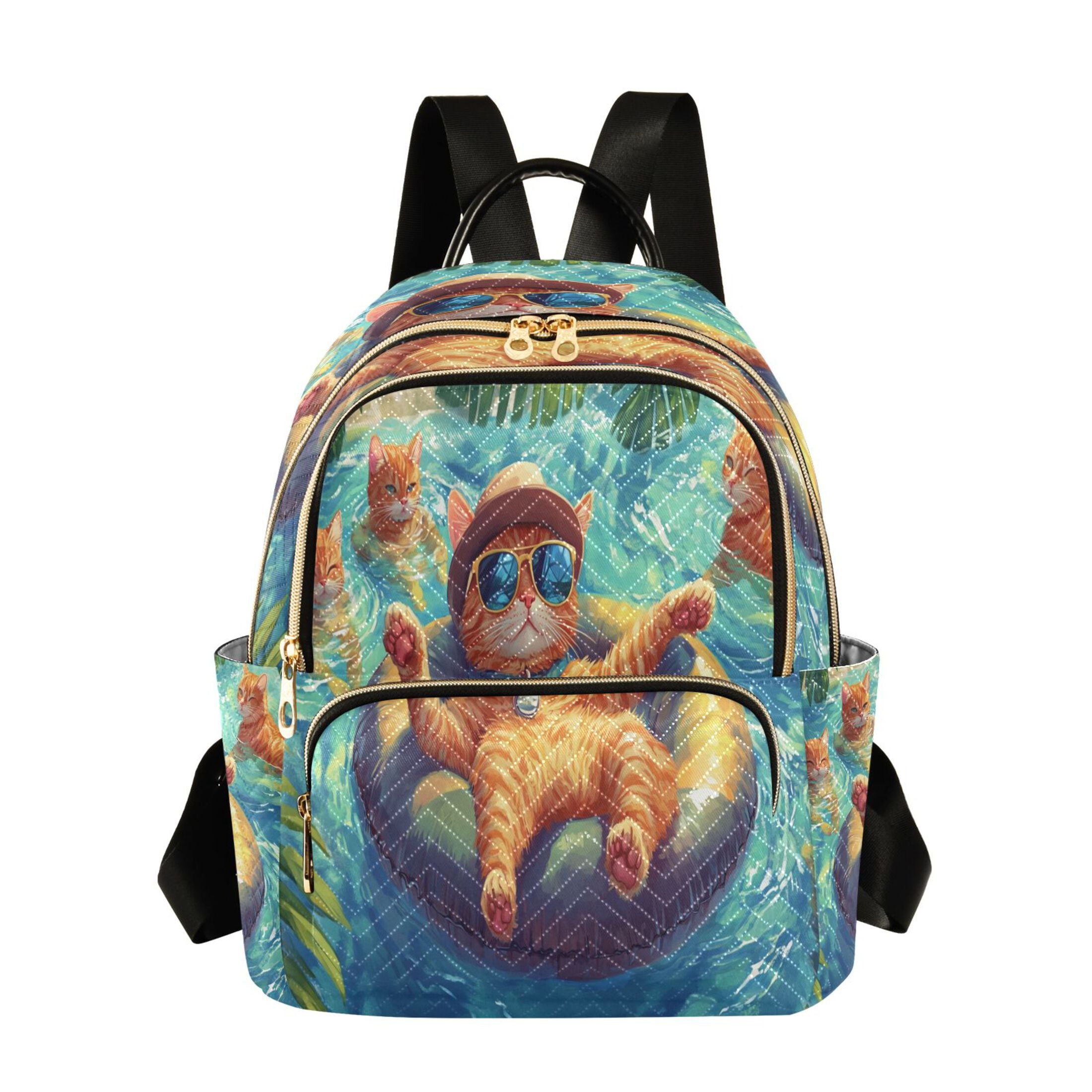 Casual Cats Swimming Backpack for School,College and Travel, Water Resistant Bookbag,