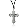thumbnail image 1 of Casual Celtic Cross Silver Pewter Charm Necklace Pendant Jewelry With Cotton Cord, 1 of 1