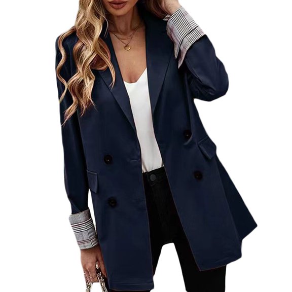 Casual Chic Women's Button Work Office Long-Sleeved Oxford Cloth Jacket for Any Occasion