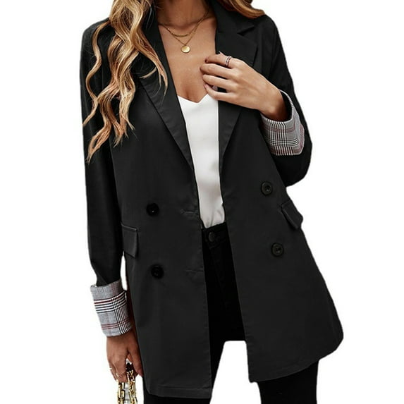 Casual Chic Women's Button Work Office Long-Sleeved Oxford Cloth Jacket for Any Occasion