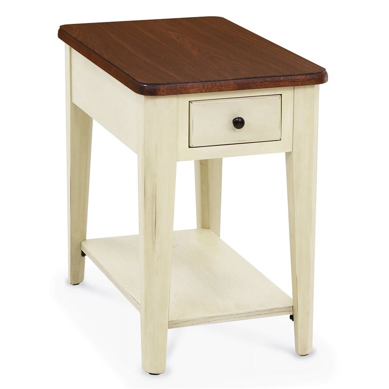 Casual Choice Solid Wood Chair Side Table in Walnut and Pistachio