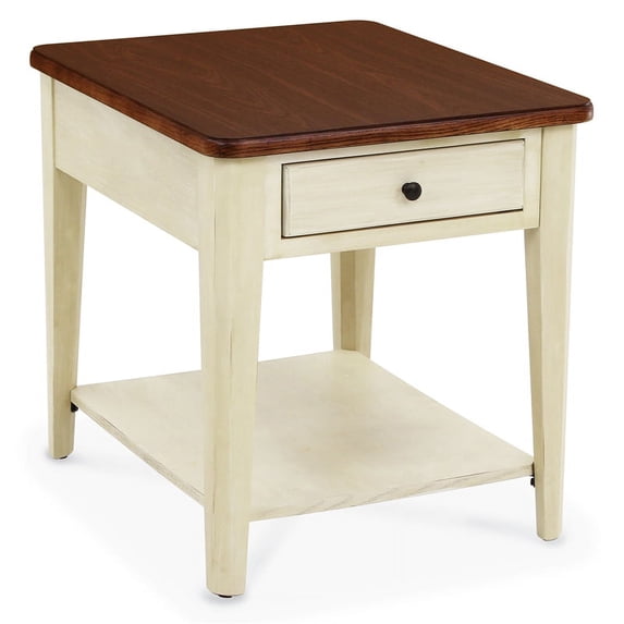 Casual Choice Solid Wood End Table in Walnut and Pistachio Finish