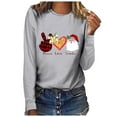 thumbnail image 1 of Casual Christmas Shirt for Women Buffalo Plaid Cute Santa Print Lounge Tunics Tops Fashion 2025 Basic Xmas Tee Tops, 1 of 4