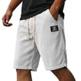 thumbnail image 1 of Casual Classic Shorts for Men Drawstring Waist Elastic Waist Shorts Summer Beach Loose Fit Athletic Shorts with Pockets Moisture Wicking Bottoms,White M, 1 of 3