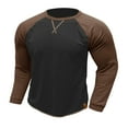thumbnail image 1 of Casual Classic Vintage Long Sleeve Sweatshirts for Men Crew Neck Sweater Lightweight Baseball Pullovers Color Block Shirts Workout Running Tops, 1 of 5