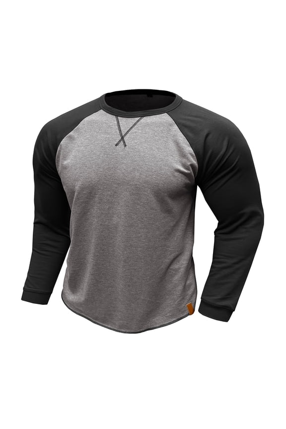 Casual Classic Vintage Long Sleeve Sweatshirts for Men Crew Neck Sweater Lightweight Baseball Pullovers Color Block Shirts Workout Running Tops