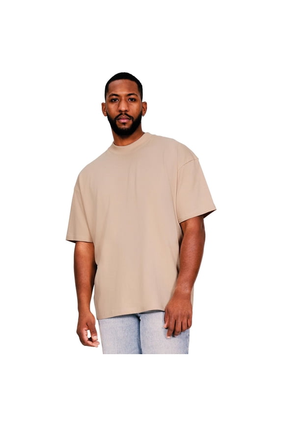 Mens Ringspun Cotton Extended Neckline Oversized T-Shirt