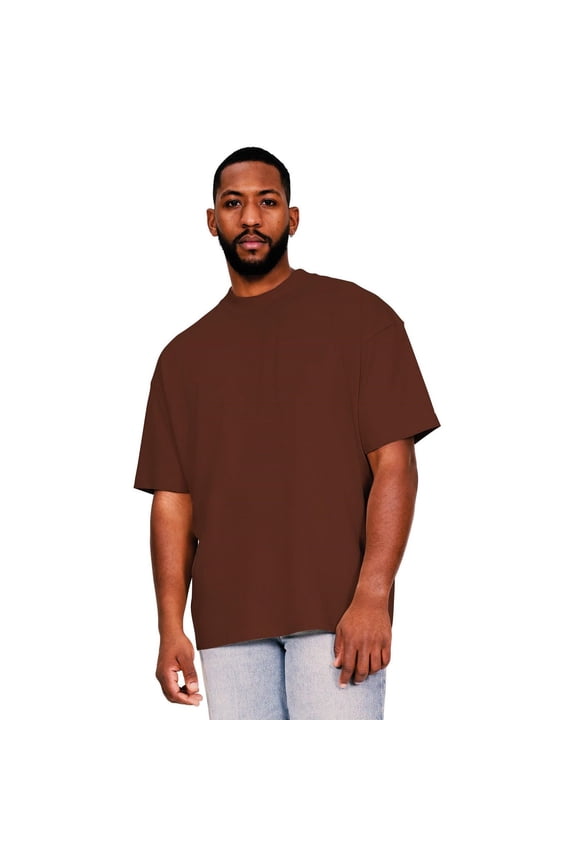 Mens Ringspun Cotton Extended Neckline Oversized T-Shirt