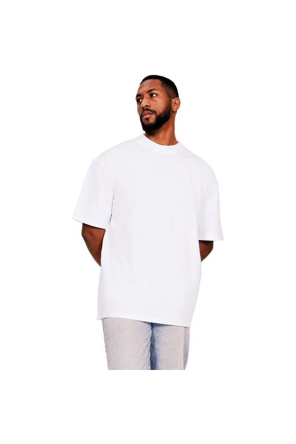 Mens Ringspun Cotton Extended Neckline Tall Oversized T-Shirt
