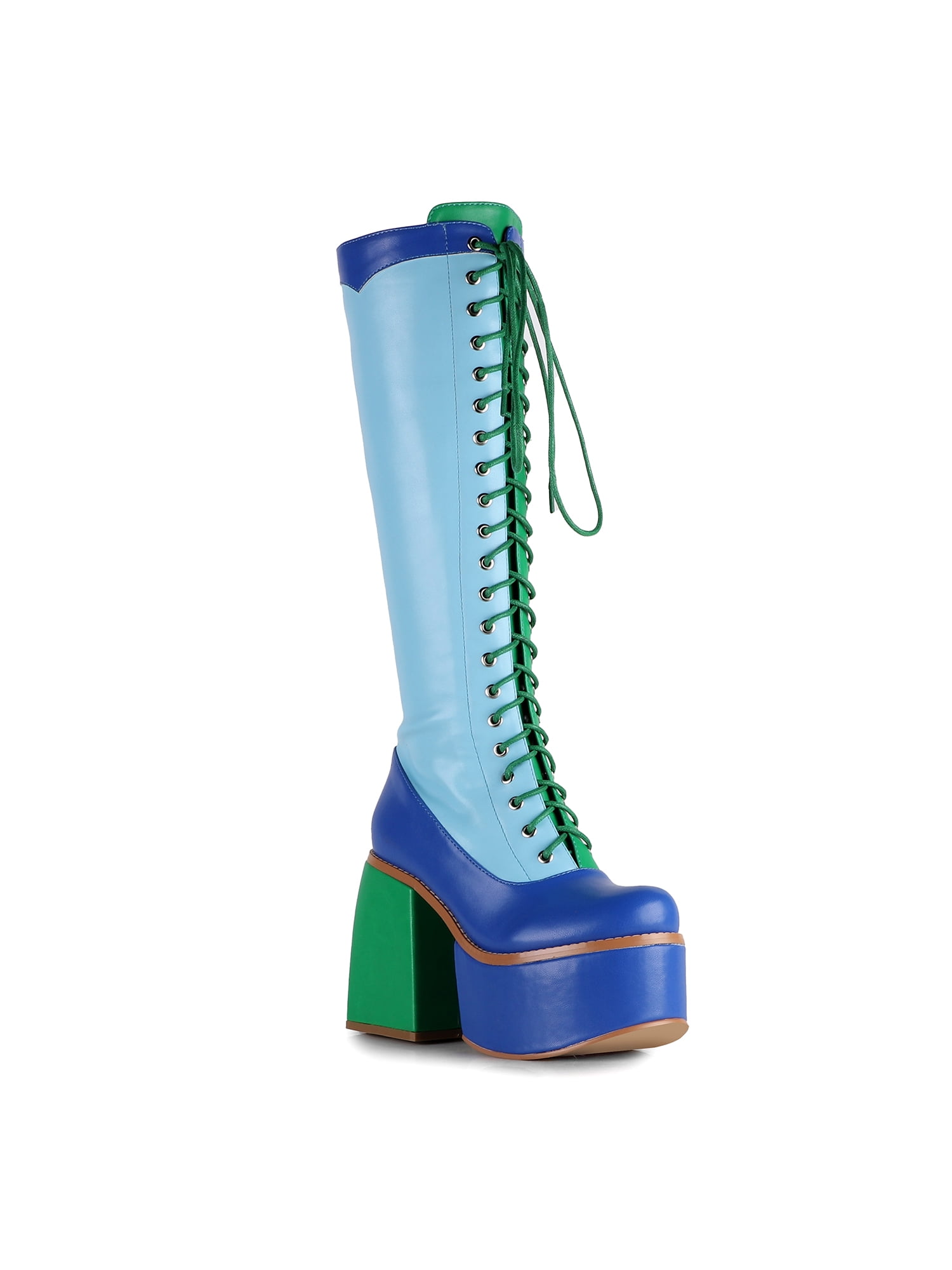 Casual Color Blocking Knee High Women's Chunky Platform