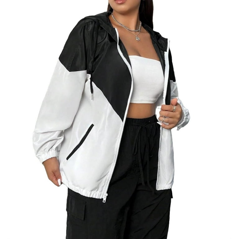 Black and white windbreaker womens new arrivals