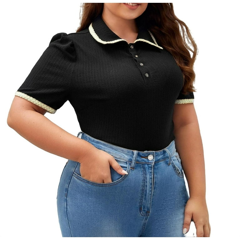 Walmart black polo womens top