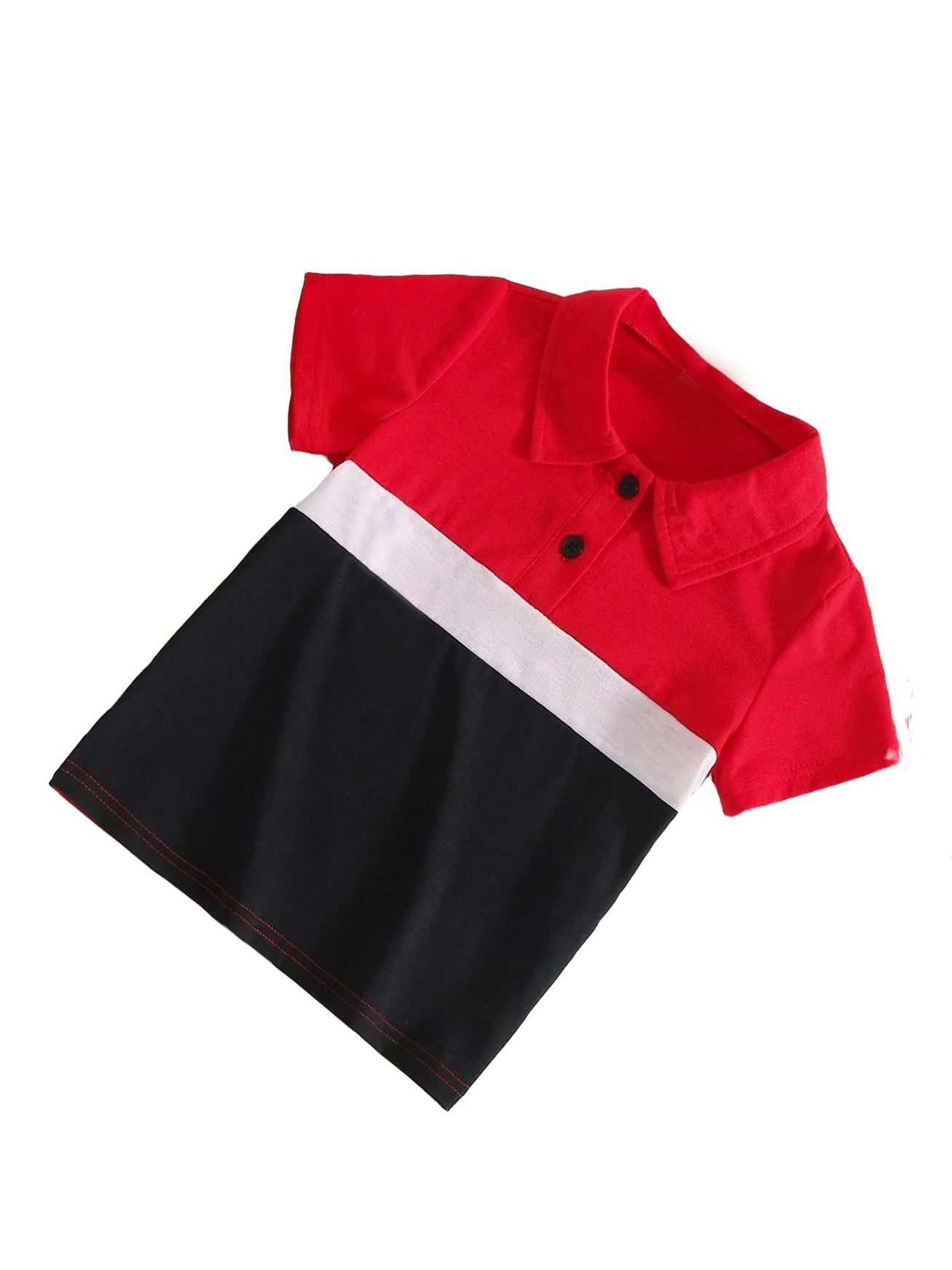 Casual Colorblock Polo Short Sleeve Multicolor Toddler Boy Polo Shirts
