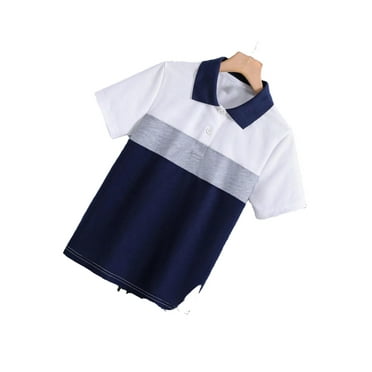 Casual Colorblock Polo Short Sleeve Multicolor Tween Boys Polo Shirts (Boy's)