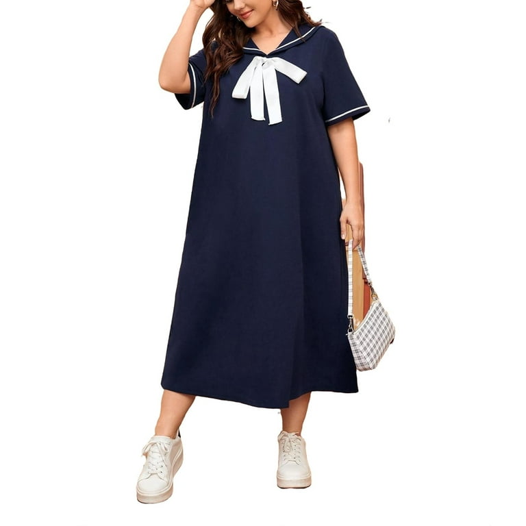 Walmart navy blue shop dress