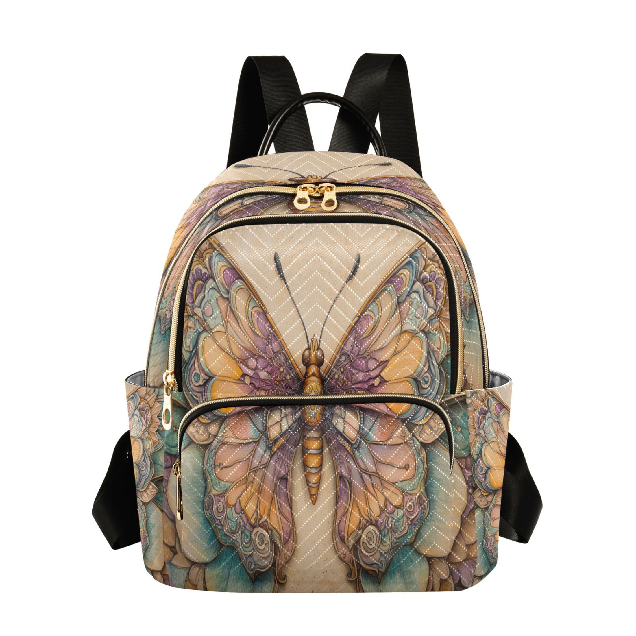 Casual Colorful Abstract Butterfly Backpack for School 