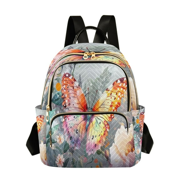 Casual Colorful Butterfly and Flowers Backpack for School,College and Travel, Water Resistant Bookbag,