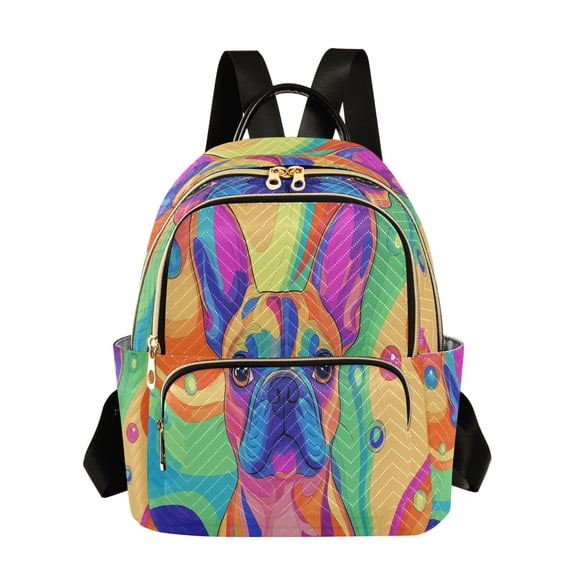 Casual Colorful Dog Art Backpack for School,College and Travel, Water Resistant Bookbag,