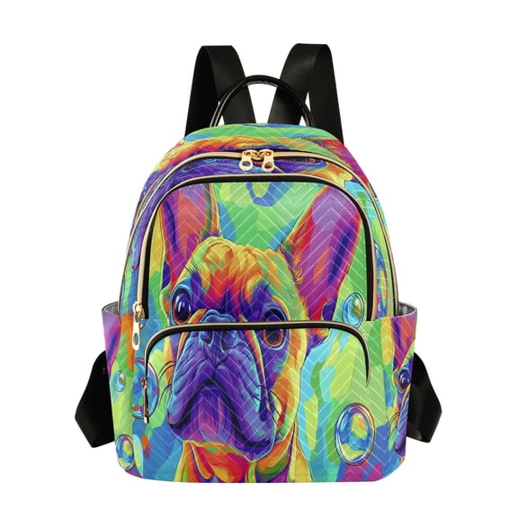 Casual Colorful Dog Pianting Backpack for School,College and Travel, Water Resistant Bookbag,