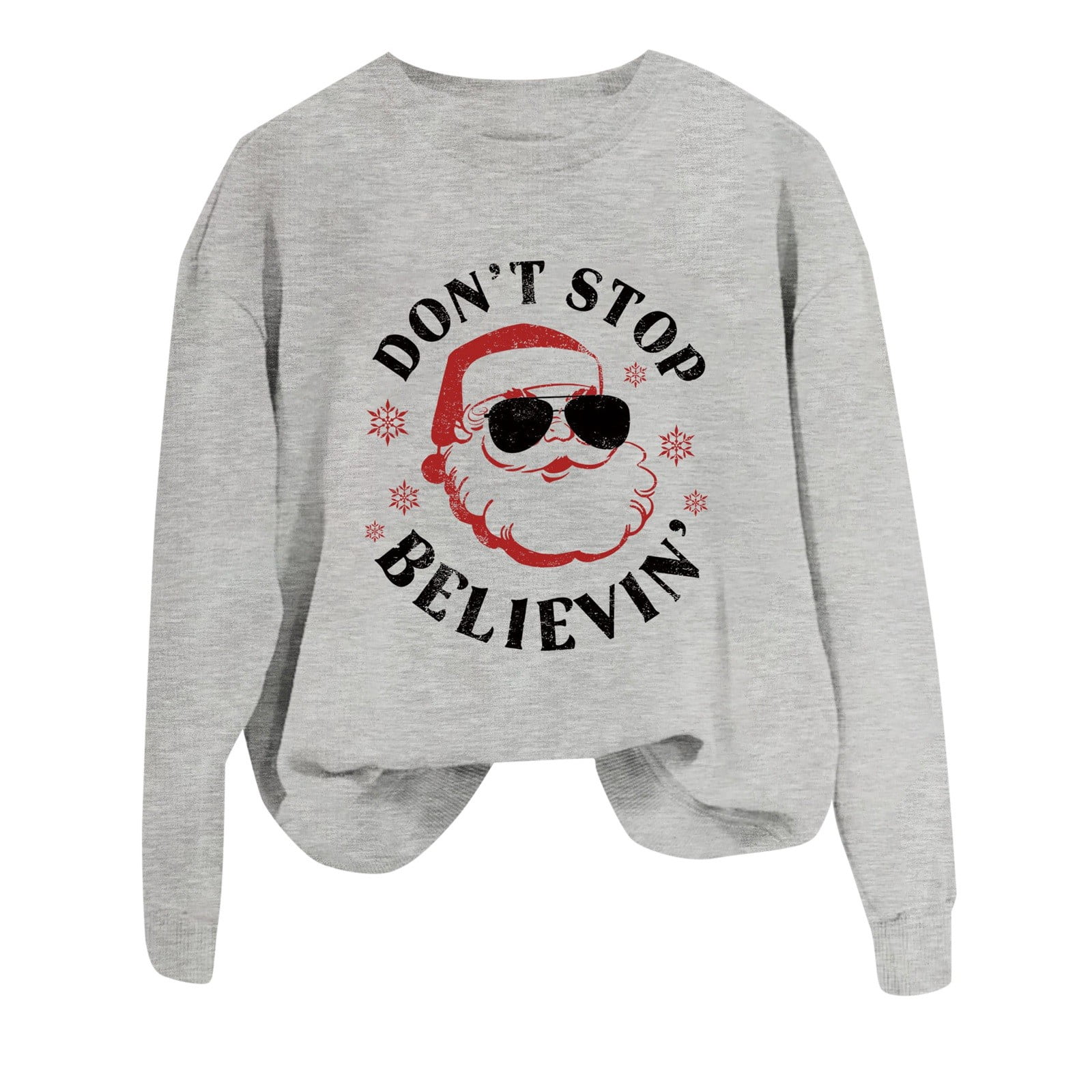 Casual Comfy Hoodless Sweatshirt Christmas Letter Snow Don't Stop ...