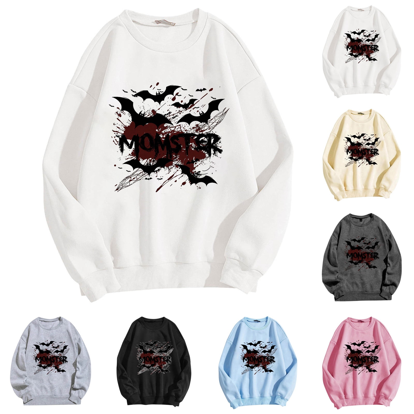 Casual Comfy Hoodless Sweatshirt Women's Casual Crew Neck Print ...