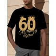 thumbnail image 1 of [Casual Comfy Versatile Short Sleeved] 60th Birthday Squad Print Short Sleeved T-shirt, Casual Comfy Versatile Tee Top, Men's Everyday Spring/ Summer Clothing, 1 of 11