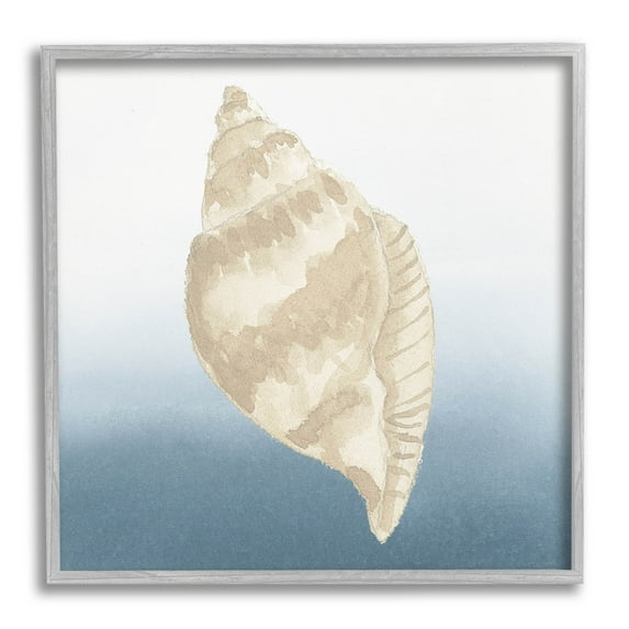 Casual Conch Nautical Life Animals & Insects Graphic Art Gray Framed Art Print Wall Art