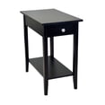 thumbnail image 1 of Fairway Avenue Home 2-Tier Solid Acacia Recliner Table with Drawer - Black, 1 of 8