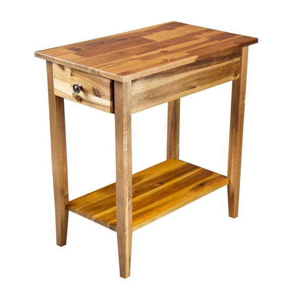 Fairway Avenue Home 2-Tier Solid Acacia Recliner Table with Drawer - Natural