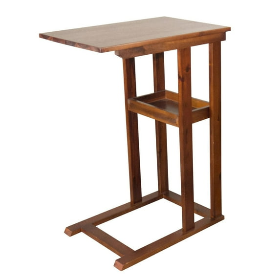 Casual Contemporary Living Solid Acacia C Table Wth Storage Tray- Mahogany