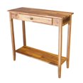 thumbnail image 1 of Solid Acacia Console Table with Drawer & Bottom Shelf- Natural, 1 of 8