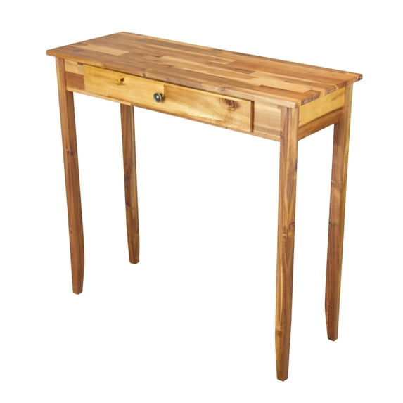 Casual Contemporary Living Solid Acacia Console Table with Drawer- Natural