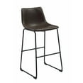 thumbnail image 1 of Michelle Armless Bar Stools Two-tone Brown and Black (Set of 2), 1 of 2