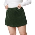 thumbnail image 1 of Casual Corduroy Mini Skirts for Women High Waisted A-Line Short Skorts with Built-in Shorts, 1 of 7