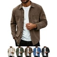 thumbnail image 1 of Casual Corduroy Shackets for Men Button Front Lapel Long Sleeve with Pockets Everyday Jacket, 1 of 9