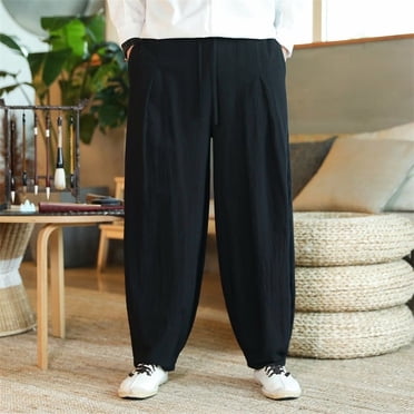 Men's Winter Velvet Harem Joggers – Thick Fleece Lined, Loose Fit Sweatpants With Elastic Waist – Black (M To 3XL)
