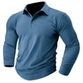 thumbnail image 1 of Casual Cotton Sweatshirts for Men Button down Pullover Lapel Long Sleeve Shirt Lightweight Athletic Workout Sweaters Running Tops, 1 of 6